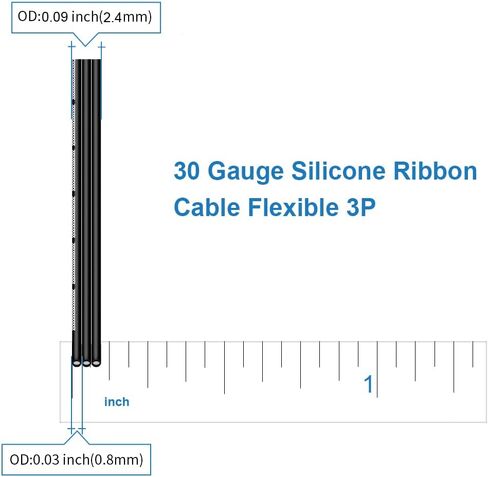 BNTECHGO 22 Gauge Silicone Ribbon Cable Flexible 6P Black 10 ft Flat Cable 22 AWG Stranded Tinned Copper Wire in Saudi Arabia