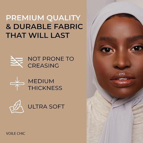 وشاح حجاب شيفون فاخر من VOILE CHIC للنساء - صنع في تركيا - وشاح رأس إسلامي للمسلمين in Kuwait