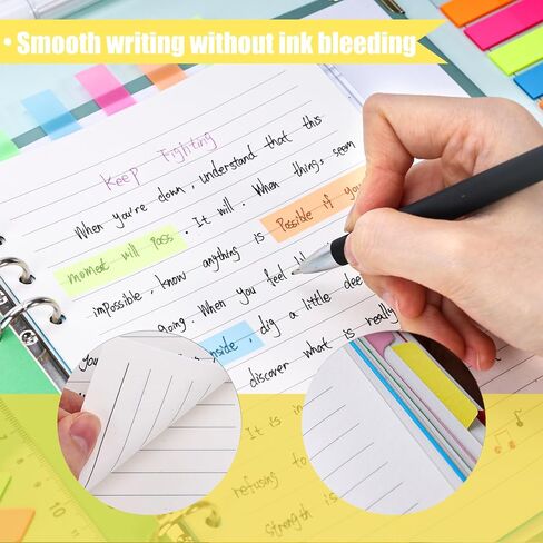 HIBOX 100 قطعة من ورق إعادة التعبئة A5، 200 صفحة مبطنة 6 فتحات ورق أوراق فضفاضة 160 قطعة علامات تبويب مؤشرة مع مسطرة 2 قطعة جيوب PVC 5 قطع فواصل للمكتب المدرسي in Kuwait