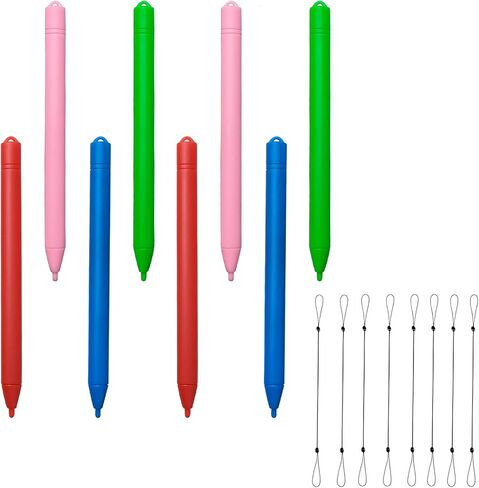 قلم رسم بديل لأقراص الكتابة LCD مع 6 حبال مرنة قلم ملون للأطفال لوح رسم متوافق مع قلم لوحة Boogie للوحة رسم LCD للأطفال 4.9 بوصة 6 قطع in Saudi Arabia