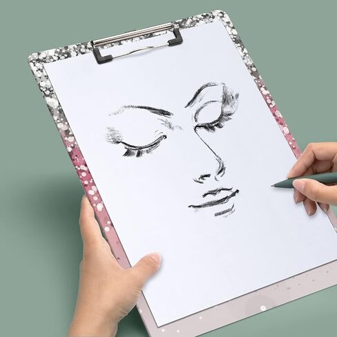 حافظة بلاستيكية بتصميم نمط باندا فلوال للطلاب والنساء والمدرسة والمكتب، مقاس A4 بحجم 12.5 بوصة × 9 بوصة مع مشبك معدني منخفض المستوى، مع قاعدة أكواب لطيفة وملاحظات لاصقة in Kuwait