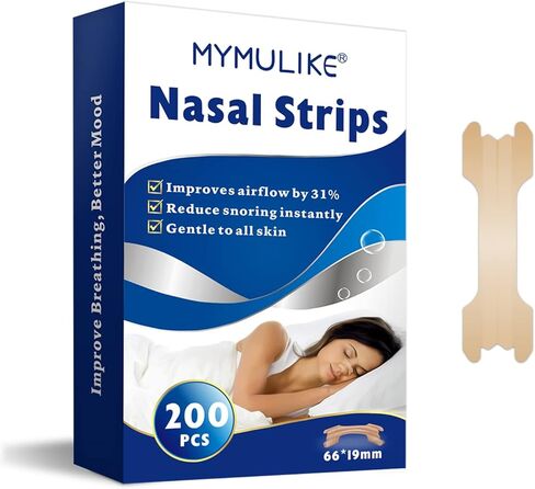 200 شريط أنف، جهاز MYMULIKE المضاد للشخير - إيقاف الشخير، شرائط الأنف المضادة للشخير من أجل راحة سريعة ونوم أفضل in Kuwait