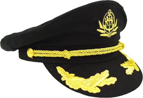 Kolacoo Captain Hat Yachtsmen Yacht Rock Party Hat, Anchor Boater Mariner Nautical Party Outfit (White) in Saudi Arabia