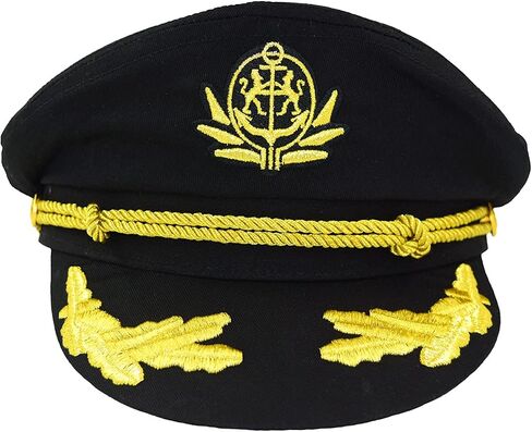 Kolacoo Captain Hat Yachtsmen Yacht Rock Party Hat, Anchor Boater Mariner Nautical Party Outfit (White) in Saudi Arabia