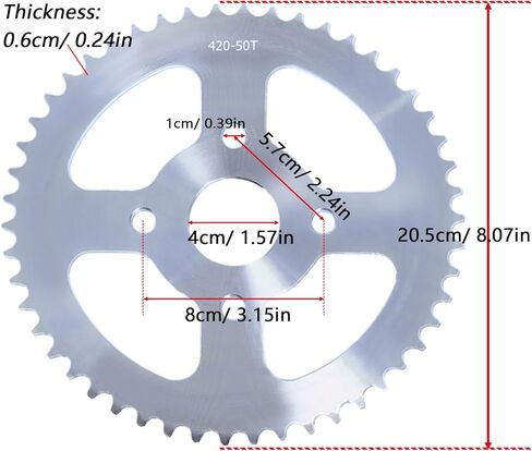 420 Chain 50 Tooth Go Kart Sprocket Compitable with Coleman BT200X CT200U Baja TrailMaster Warrior Heat Massimo MB165 MB200 196cc 420 50T 40mm Rear Drive Wheel Sprocket in Kuwait