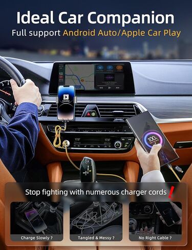 4 in 1 USB C Cable Lightning Cable, [SHEZI Style] 100W 5ft USB to USB C Fast Charging & Data Sync, Soft Silicone Anti-Tangle Cord Combo Type C/USB A/L Ports for iPhone iPad Samsung in Kuwait