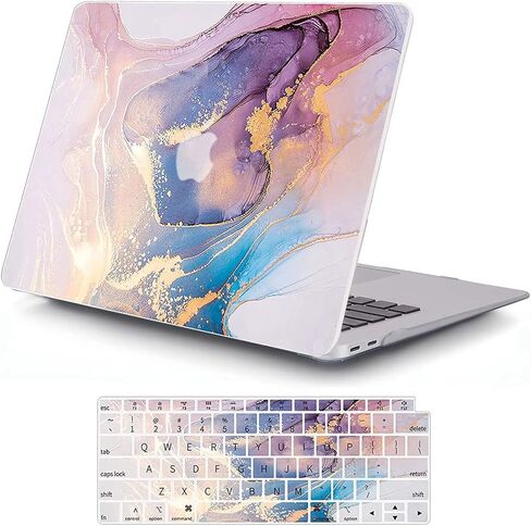 حافظة MonsDirect متوافقة مع جهاز MacBook Air 13 بوصة 2021 2020 2019 2018 M1 A2337 A2179 A1932 مع معرف اللمس، حافظة بلاستيكية صلبة نحيفة وغطاء لوحة مفاتيح للهواء 13.3 بوصة مع معرف اللمس، غروب الشمس الجميل in Saudi Arabia