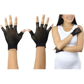 ToBeInStyle Women’s Wrist Fishnet Fingerless Gloves Halloween Goth 80' Themed