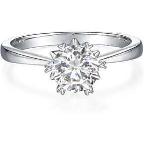 Moissanite Women's Engagement Rings, Solitaire Promise Rings VVS1 Clarity 1Ct Sterling Silver with 18K Gold Plated Wedding band in Kuwait