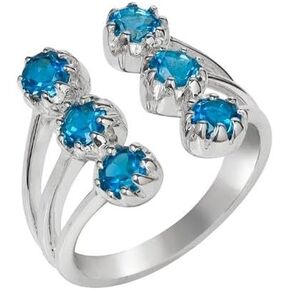 YoTreasure Rainbow Moonstone Tanzanite Citrine Rhodolite Garnet Ring Solid 925 Sterling Silver Classic Jewelry