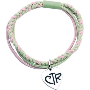 CTR Elastic Hair Band Bracelet for Women Girls Choose The Right Heart Pendant Jewelry