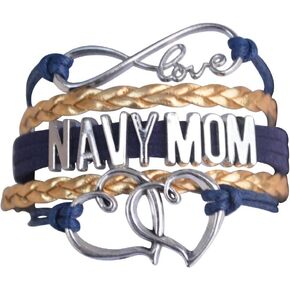 Infinity Collection Navy Mom Jewelry, Navy Mom Bracelet, Proud Navy Mom Charm Bracelet - Makes Perfect Mom Gifts