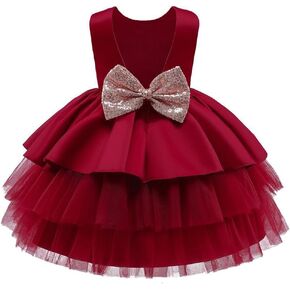 Baby Dress Birthday Flower Girl Vintage Party Frilly Wedding Sleeveless Ruffle Tulle