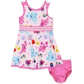 Blue's Clues & You Baby Toddler Girls Fit and Flare Ultra Soft Dress