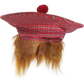 قبعة جولف Scottish Irish Tam Plaid Tam O Shanter مع اكسسوار لزي الشعر