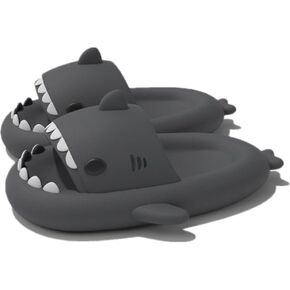 Cute Gradation Shark Slippers Beach Shoes 4CM Thick Soft Sole Summer Shark Slides for Women and Men EVA Non-Slip Bathroom Slippers Sandals indoor and Outdoor