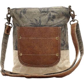 Leather Pocket Shoulder Bag by Myra Bag