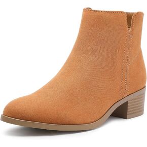 حذاء نسائي من MIXIN بتصميم تشيلسي أنيق للكاحل بكعب عريض وكعب كلاسيكي وكعب مكتنز سهل الارتداء وسحاب in Kuwait