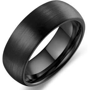 Adreamz 6mm 8mm Mens Womens Tungsten Carbide Ring Gold Silver Black Domed Brushed Wedding Band For Women