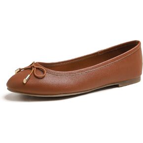 FEVERSOLE Women's Soft Cushion Comfort Round Toe Metal Trim Fashion Ballet Flats Walking Shoes