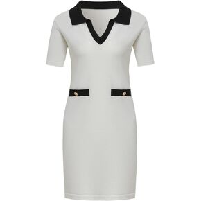 Women's Casual V-Neck Tight Knit Short-Sleeved Dress in Saudi Arabia
