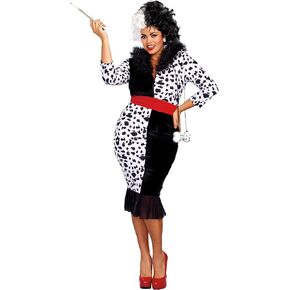 Dreamgirl Adult Dalmatian Costume for Womens Plus Size, Dalmatian Diva Halloween Costume