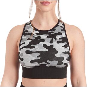 Women's Racerback Seamless Sports Bra Camo For Gym Workouts, Yoga, Running, Biking, Exercise