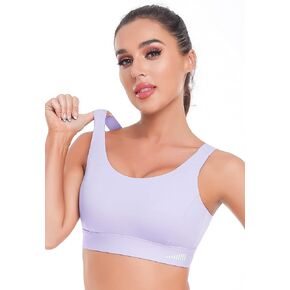 High Impact Sports Bras for Women Large Bust, Molded Cup Sports Bras for Women High Support, Wireless Workout Bras (6403)