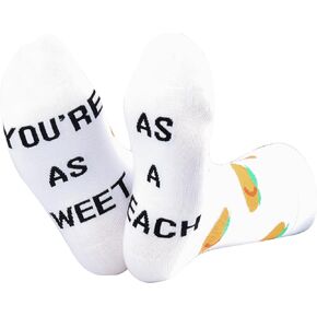 TSOTMO Peach Socks Fruit Theme Gift Sweet Peach Socks Peach Fruit Novelty Crew Socks Peach Gift For Peach Fruit Lovers