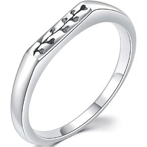 Jude Jewelers Stainless Steel Hammered Floral Narrow Signet Stacking Style Promise Statement Anniversary Ring