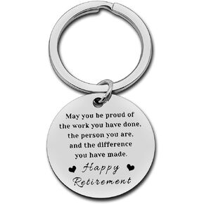 Retirement Gifts for Women Men Happy Retirement Appreciation Gift Keychain Teacher Friends Mentor Social Worker Volunteer Retirement Jewelry Employee Coworker Boss Coach Nurse Retired Gifts Keyring