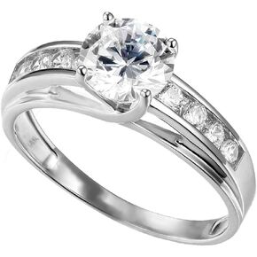ITALIAN FASHIONS 14k or 10k Yellow OR White Gold Solid Wedding Engagement Ring- Rings for Women Gold-Thick Gold Ring - 10K or 14K Solid Yellow or White Gold proposal female