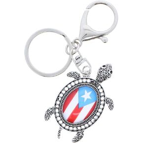 SandT Collection Puerto Rico Metal Turtle Keychain