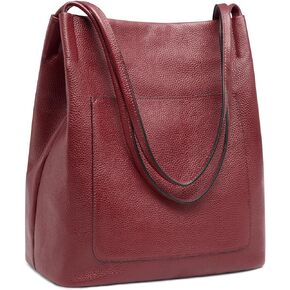 Kattee Leather Tote Bags for Women, Soft Genuine Leather Purses and Handbags, Shoulder Bag with Top Magnetic Snap Closure