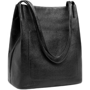 Kattee Leather Tote Bags for Women, Soft Genuine Leather Purses and Handbags, Shoulder Bag with Top Magnetic Snap Closure
