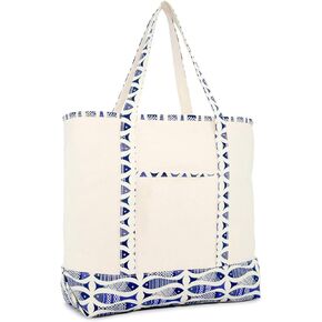 DALIX 22" Shopping Tote Bag in Heavy Cotton Canvas (Special Pattern Edition)