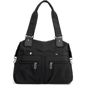 Women's Tote Bag Multi Pocket Waterproof Nylon Handbag Purse Casual Travel Shoulder Bag Hobo Bag