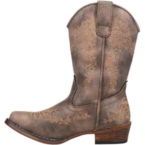ROPER Kids Girls Riley Scroll Snip Toe Casual Boots Mid Calf - Brown