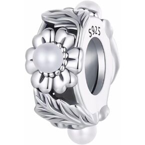 Flower Charm for Bracelets, 925 Sterling Silver Flower Vine Charms Bead Jewelry Gifts for Girls Women