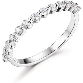 Moissanite Rings for Women Solid 925 Sterling Silver Moissanite Band Women's Engagement Ring Trendy Wedding Round Stone Fine Jewelry Gift