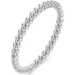 Jude Jewelers 2mm Stainless Steel Braided Rope Style Classic Plain Stacking Wedding Band Ring