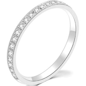 Jude Jewelers 3mm Stainless Steel Half Eternity Wedding Band Stackable Ring