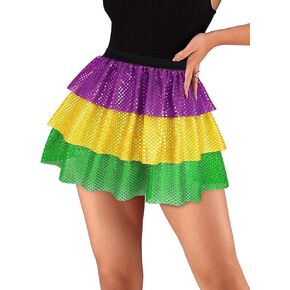 تنورة Kakaco Mardi Gras ترتر كرنفال للجري توتو مهرجان تنورة صغيرة للنساء والفتيات in Kuwait