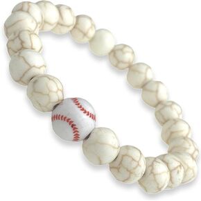 Women's Stretch Bead Bracelets, Soccer, Basketball, Baseball Charm Sport Charms