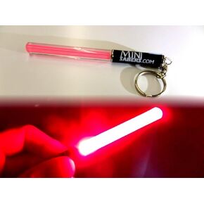 RED Mini Light Stick Keyring Party Clubs Light Sticks LED Dance Saber Parties V. Cool RED, Green, Blue, White Or Pink (RED)