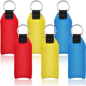 WILLBOND 6 Pieces Floating Boat Keychain Waterproof Floatable Foam Keychain(Yellow, Blue, Red)