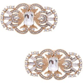 2 Pcs New Vintage Shoe Clips Crystal Rhinestones Wedding Party Decoration Shoe Charms
