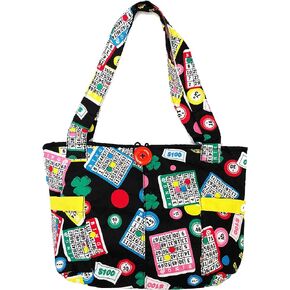 Fashionable Quilted Bingo Bag w/ One Large and Three Small Interior Pockets