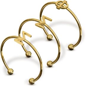 Sorority Shop Phi Sigma Sigma Stacking Ring Set - Adjustable Rings with 18k Gold Plating