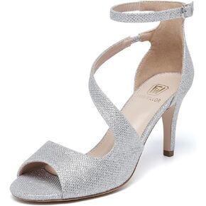 Women's Open Toe Heeled Sandals Strappy Comfortable Stiletto Peep Toe Heels Ankle Strap Dressy Shoes for Wedding Prom